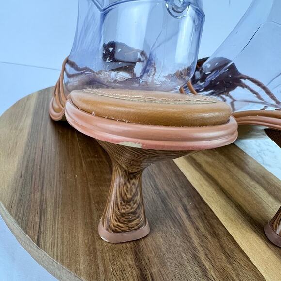 H&M Monogram Vegan Leather Kitten Heel Square Toe SANDALS EU41 INSTAGRAM - Picture 10 of 10